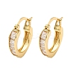 Brass Micro Pave Clear Cubic Zirconia Ring Hoop Earrings EJEW-K267-16G-4