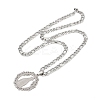Ring with Virgin Mary 201 Stainless Steel Pendant Necklaces for Men Women NJEW-K283-23P-2