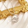 Non-Tarnish Mountain 304 Stainless Steel Pendant Necklace with Cuban Link Chains AM9377-2-1