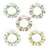 Flower Glass & Acrylic Charm Bracelets BJEW-JB10443-1
