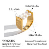 Irregular 304 Stainless Steel with Natural Freshwater Pearl Finger Rings for Women WZ4968-6