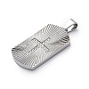 304 Stainless Steel Micro Pave Cubic Zirconia Pendants STAS-U043-26P-2