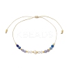 Adjustable Natural Lapis Lazuli & Quartz Crystal & Tanzanite Braided Bead Bracelets for Women BJEW-JB11619-04-2