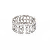 Non-Tarnish 304 Stainless Steel Oval Wrap Open Cuff Ring for Women RJEW-S405-154P-2