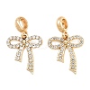 Alloy Crystal Rhinestone European Dangle Charms AL-CBAC2D3-09G-1