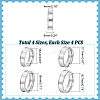 16Pcs 4 Size 201 Stainless Steel Grooved Finger Ring Settings STAS-UN0051-70-3