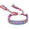 Polyester-cotton Braided Rhombus Pattern Cord Bracelet FIND-PW0013-001A-30-1