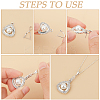 2Pcs Rhodium Plated 925 Sterling Silver Ice Pick Pinch Bails STER-BBC0006-42-6
