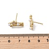 Brass Micro Pave Clear Cubic Zirconia Crown Stud Earrings EJEW-K318-02G-5