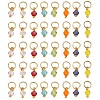 40Pcs 8 Colors Glass Charms PALLOY-JF04213-01-1