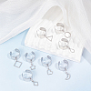 8Pcs 8 Style 304 Stainless Steel Open Cuff Rings Set RJEW-AB00012-2