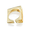 Cubic Zirconia Square Triple Layer Open Cuff Ring RJEW-N037-035B-2