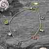Ion Plating(IP) 304 Stainless Steel Colorful Cubic Zirconia Charm Anklets for Women STAS-P379-01G-1