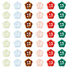 80Pcs 4-Hole Porcelain Buttons PORC-PJ0001-03-3