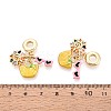 Brass Micro Pave Colorful Cubic Zirconia and Enamel European Dangle Charms KK-T079-75G-3