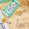 4Pcs 2 Colors Sunflower Resin & Rhinestone Badge Reel DIY-FH0009-73-5