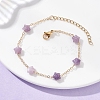 Natural Amethyst Beaded Link Bracelets BJEW-JB12851-02-1