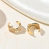 C-Shaped Brass Micro Pave Clear Cubic Zirconia Cuff Earrings EJEW-L316-01G-14-3
