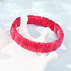 Dyed Natural White Jade Beaded Stretch Bracelets for Unisex G-K303-02P-02-3