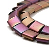 Electroplated Frosted Non-magnetic Synthetic Hematite Beads Strands G-G089-B01-07-3