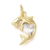 Brass Micro Pave Cubic Zirconia Pendants KK-V011-28G-A-1