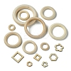 45Pcs 15 Styles Unfinished Wood Linking Rings WOOD-YW0001-15-2
