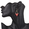 Handmade Glass Seed Beads Rhombus Dangle Earrings EJEW-MZ00542-02-3