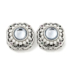 Brass with ABS Imitation Pearl with Resin with Clear Cubic Zirconia Charms KK-Q820-34P-1