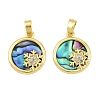 Natural Paua Shell Pendants KK-D005-05G-1