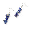 Natural Lapis Lazuli Chip Beads Dangle Earrings EJEW-JE04649-12-1