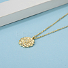 Elegant Brass Clear Cubic Zirconia Flower Pendant Cable Chain Necklaces for Women EP9380-1