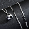 Football 201 Stainless Steel Black Enamel Pendant Cable Chain Necklaces for Men FS-WGF314D-01-1