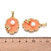 304 Stainless Steel & Enamel & ABS Imitation Pearl Pendants STAS-T072-91A-G-3
