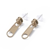 Alloy Zipper Buckle Dangle Stud Earrings with Iron Pins for Women EJEW-A090-01F-1