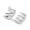 Brass Micro Pave Clear Cubic Zirconia Charms KK-F871-42P-2