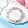 Natural Ametrine and Morganite Chip Beads Stretch Bracelets for Women BJEW-JB12589-03-2
