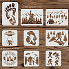 PET Hollow out Drawing Painting Stencils Sets DIY-WH0172-828-2