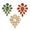 3Pcs 3 Colors Teardrop Shape Alloy Rhinestone Appliques FIND-FG0002-20-1