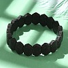 Rhombus Frosted Natural Lava Rock Bead Stretch Bracelets for Women Men BJEW-C097-03A-2
