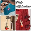 DIY Flat Round with Letter A~Z Alloy Enamel Pendant Keychain Making Kits DIY-CJ0002-77-7