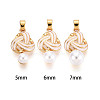 Brass with Enamel Cup Pearl Peg Bails Pin Pendants KK-T079-09G-3