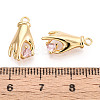 Brass Micro Pave Clear Cubic Zirconia Pendants KK-T078-06G-01-3