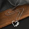 201 Stainless Steel Laser Cut Heart Butterfly Pendant Box Chain Necklaces for Women LS-NJEW-Q004-06P-3