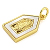 Real 18K Gold Plated Brass Pendants with Shell and Jump Rings KK-D534-04G-02-2