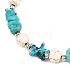 5Pcs 5 Styles Dyed Synthetic Turquoise Starfish & Natural White Moonstone & Lapis Lazuli & Flower Amazonite & Rose Quartz Chip Beaded Anklets with 304 Stainless Steel End Chains AJEW-AN00733-5