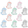 10Pcs 5 Colors  Unicorn Food Grade Eco-Friendly Silicone Beads SIL-DR0001-01-1