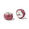 Polymer Clay Rhinestone European Large Hole Beads with Silver Color Plated Brass Cores FPDL-R002-10-2