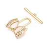 Brass Micro Pave Clear Cubic Zirconia Toggle Clasps KK-N254-162G-2
