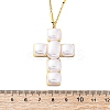 Cross 304 Stainless Steel & Plastic Pearl Pendant Necklaces for Women NJEW-U032-12G-5