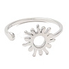 Non-Tarnish 304 Stainless Steel Sun Open Cuff Ring for Women RJEW-M149-05P-1
